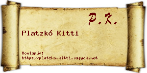 Platzkó Kitti névjegykártya